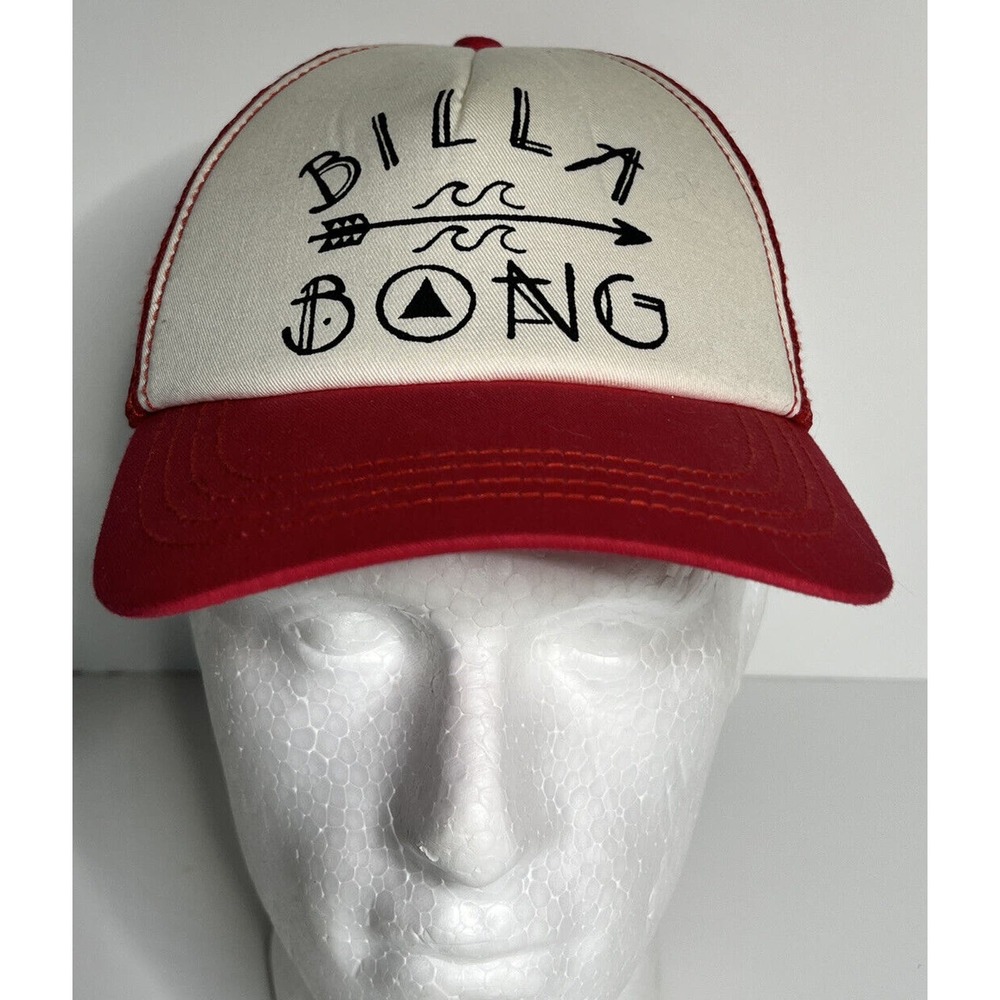 Billabong Hat Cap Snap Back Red Foam Mesh Trucker Surfing